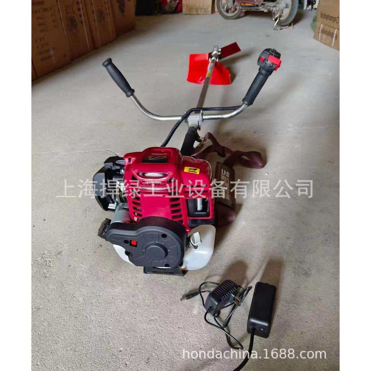 捍绿四冲程电启动汽油割草机小型割灌机农用汽油除草机收割稻机