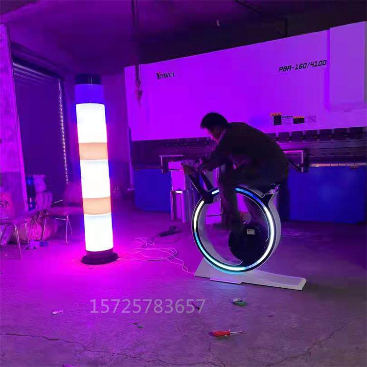 新款脚踏发光单车 公园景区互动脚踩喷泉单车 无动力脚踩发电喷泉
