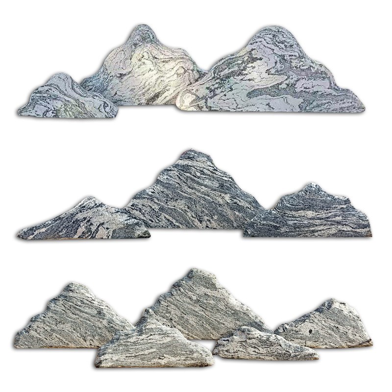 雪浪石切片组合免费送假山小泰山石大型枯山水天然造景景白沙室内