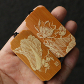 十几年玉竹老料东阳名家戚挺飞本工精工雕刻3 6手牌把件把玩竹雕