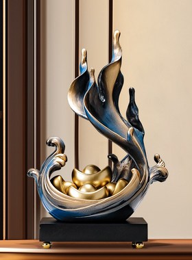 办公桌风生水起招财元宝摆件家居饰品高端大气客厅酒柜装饰品摆设