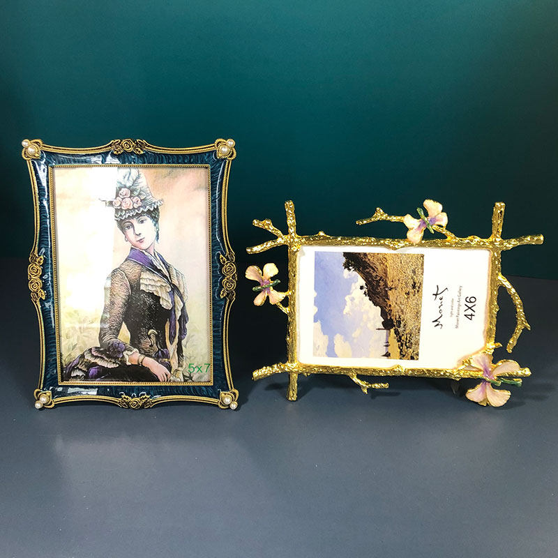欧式金属相框 6六7七8八10十寸创意全家福婚纱照片框摆台组合儿童