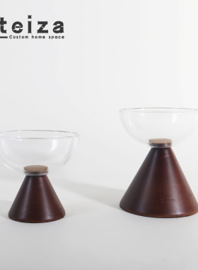 Oteiza现代简约样板房间金属玻璃果盘装饰品客厅软装配饰样品房