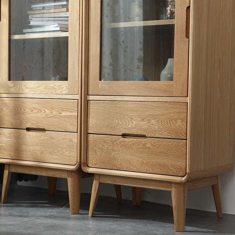 现代简约实木电视边柜小户型客厅高矮酒柜组合餐厅储物收纳柜子
