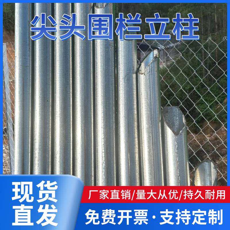尖头热镀锌钢管围栏立柱杆加厚Y角钢防锈方管爬藤架支撑杆围栏网图片