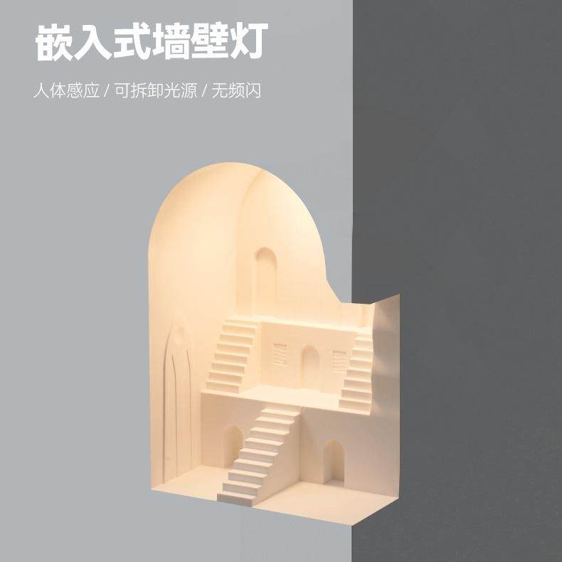 嵌入式墙角石膏灯霍夫堡宫转角内嵌壁灯墙里入嵌灯氛围灯感应夜灯,模玩/动漫/周边/娃圈三坑/桌游,模型制作工具/辅料耗材,淘宝优惠券,粉丝福利购,淘宝优惠卷