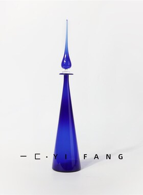 克莱因蓝玻璃透明水滴酒具酒店售楼处样板间水吧客厅艺术摆件
