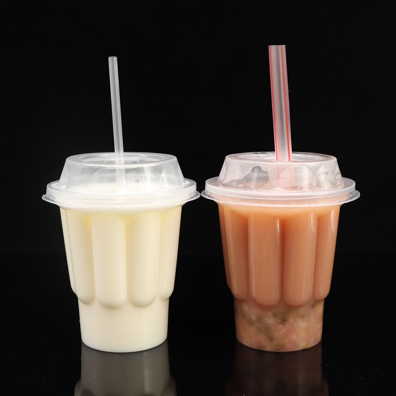 一次性塑料杯350ml梅花杯豆奶杯豆浆豆腐脑酸梅汤粥杯奶茶塑料杯