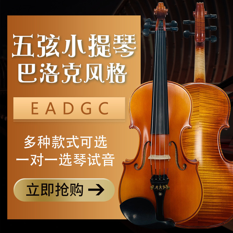 畅想五弦小提琴5弦小提拼提料独板琴板实木小欧琴巴洛克初学者