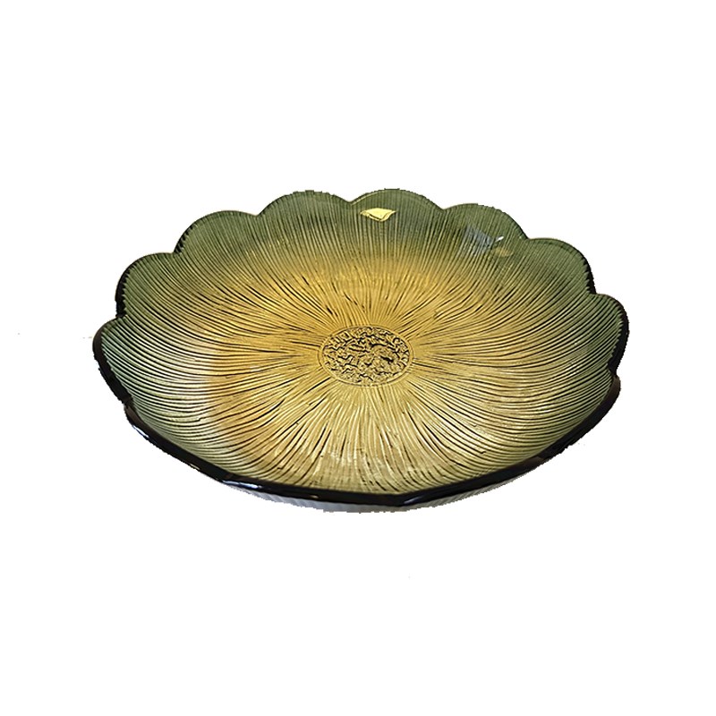 紫阁家彩色花瓣玻璃盘沙拉水果盘蔬菜水果盘家庭沙拉碗耐高温汤碗