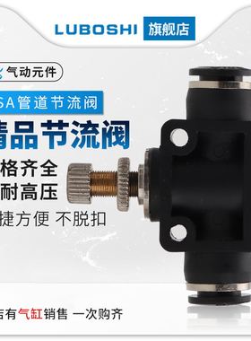 管道节流阀SA-8可调气压快速气动气管快插接头PA-4/6 SA-10 SA-12