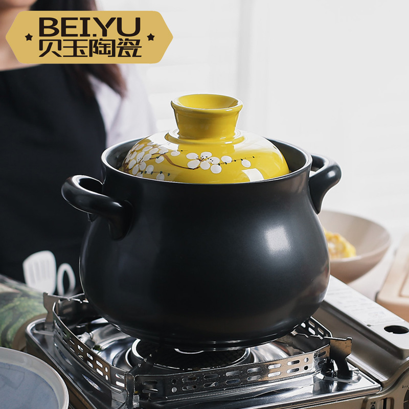 手绘大砂锅炖锅家用煲汤陶瓷锅明火耐高温汤锅燃气炖汤煲养生石锅