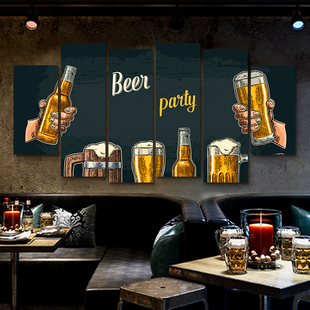 酒吧墙面装饰画工业风复古怀旧清吧挂画创意烧烤店火锅店海报壁画