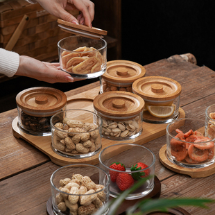 茶几室水果瓜子点心零食摆放分格果盘带盖子密封防潮茶叶密封罐商