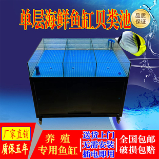 移动海鲜鱼缸贝类池海鲜池制冷机一体商用生鲜超市饭店定制海鲜缸