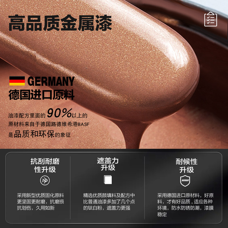 铁门油漆翻新喷村门铁大门改色自刷自喷农专防漆用锈古铜色金属漆