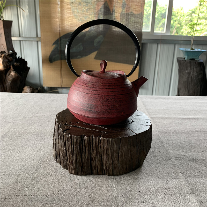 千子乌木实木铁壶隔热垫装摆底座原木天然树桩墩年花盆花瓶饰设垫