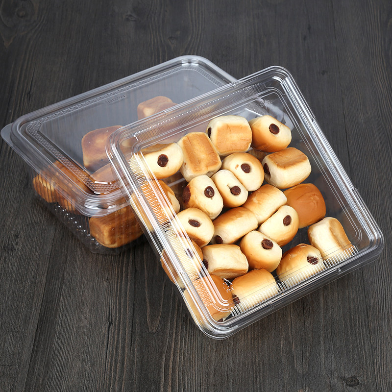 食品包装盒一次性干果盒密封蛋卷打包盒透明蔬菜面盒子塑料糕点盒