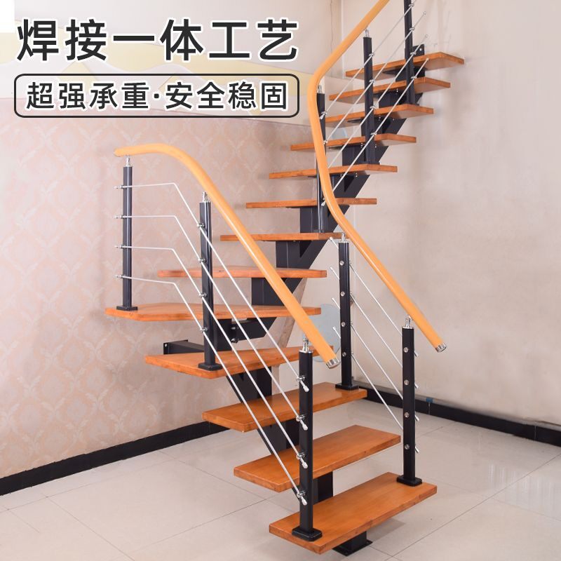 别墅阁楼钢木楼梯家用室内台阶跃层小户型loft复式小公寓整体定制,全屋定制,整体楼梯,淘宝优惠券,粉丝福利购,淘宝优惠卷