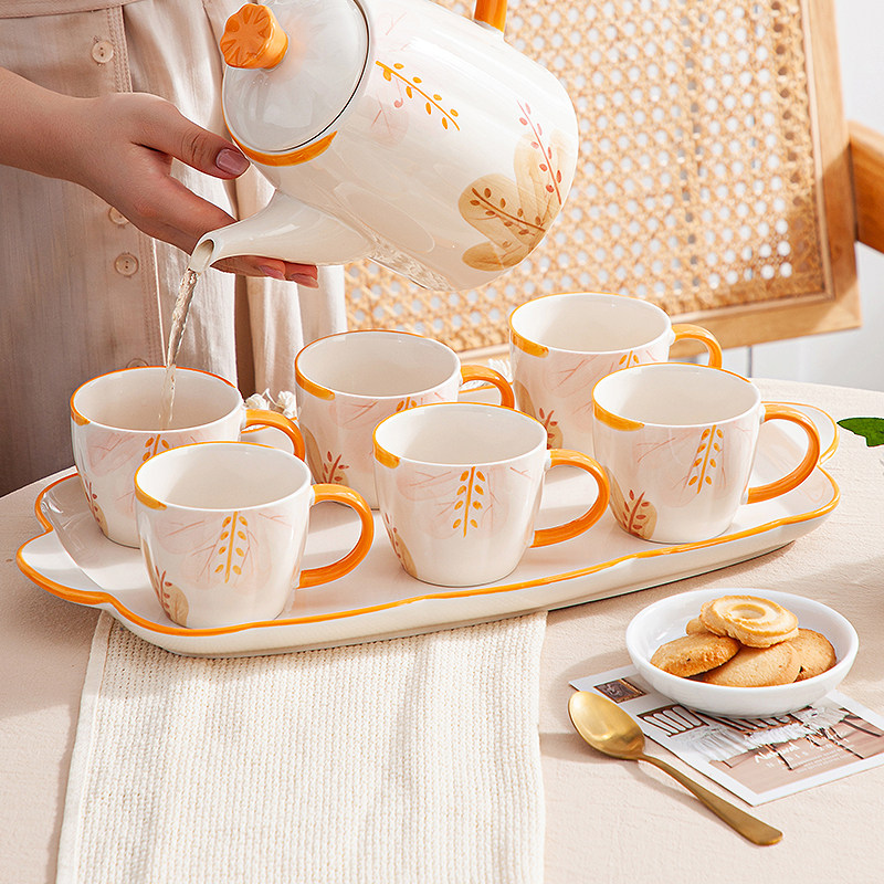 水杯套装家用客厅大容量耐高温乔迁杯具泡茶喝水牛奶杯子2023新款