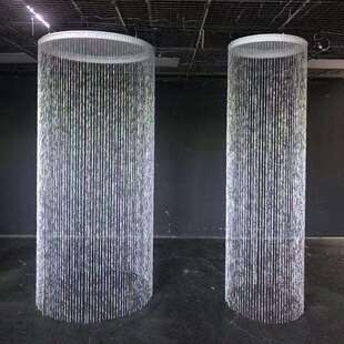 婚礼堂圆环流苏吊顶飞蝶珠线帘慕雪圆环挂件婚庆舞台路引装饰道具