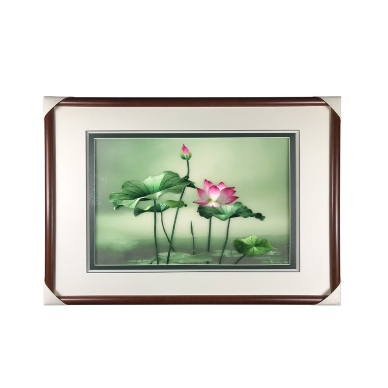 苏绣纯品绣画成手工刺挂1-4丝精品写实意境荷花客厅餐厅装饰挂画