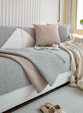 加厚老粗布沙发垫四季通用新款棉麻沙发布高档防滑坐垫子灰色盖布