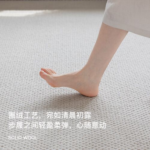 羊毛地毯女孩卧室床边家用防滑酒店办公室家用儿童房纯色地毯定制
