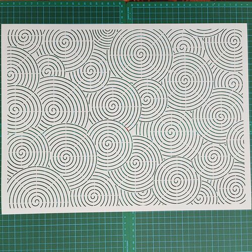 071螺旋纹圆刺绣刺子绣镂空画图模板diy拓图描图工具杯垫茶垫茶席