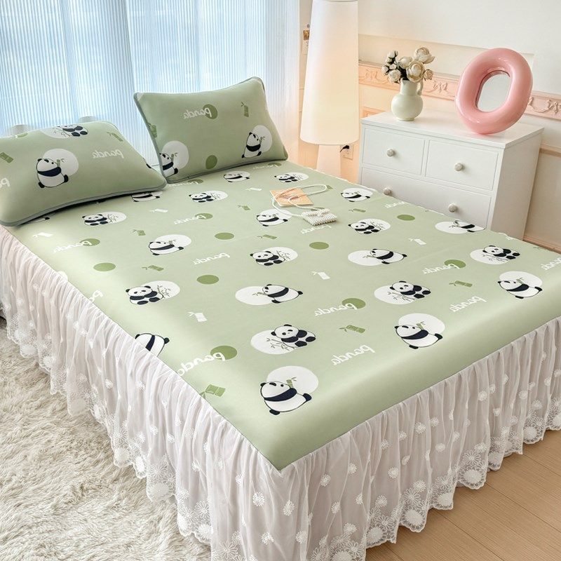 夏季A类卡通儿童冰丝席凉席三件套床裙款可机洗蕾丝床罩空调软席,床上用品,冰丝席,淘宝优惠券,粉丝福利购,淘宝优惠卷