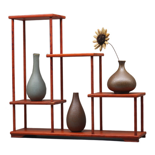 红花梨榫卯结构博古架紫砂茶壶架花架古玩展示架仿古中式多宝阁格