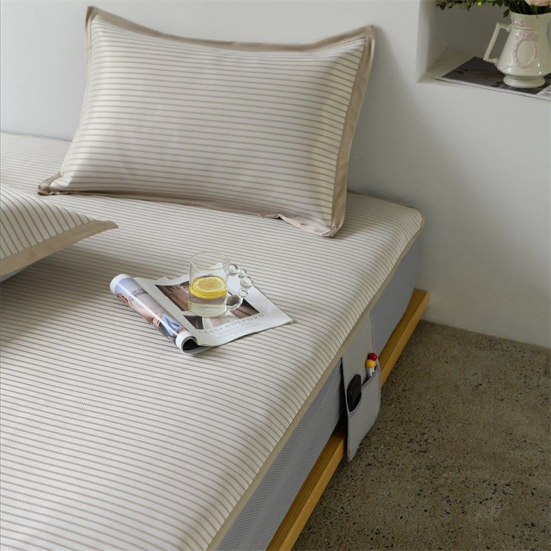 A类抗菌 简约冰丝凉席三件套夏天空调席软席子高品质床笠款可机洗