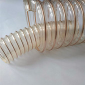 pu镀铜钢丝伸缩波纹风管 通风除尘软管聚氨酯透明耐磨耐高温管子