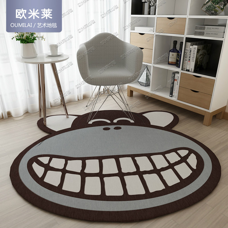 可爱卡通猴子圆形地毯客厅茶几卧室衣帽间转椅吊篮垫儿童房床边毯,居家布艺,地毯,淘宝优惠券,粉丝福利购,淘宝优惠卷