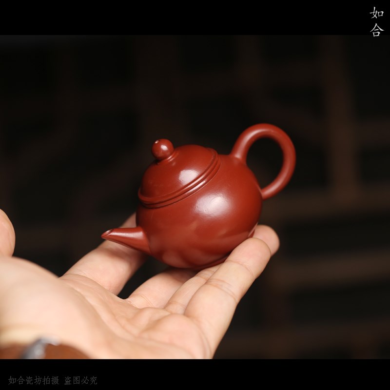单人茶壶迷你小水平壶紫砂大红袍半手宜兴功夫茶壶小巧手把壶茶具