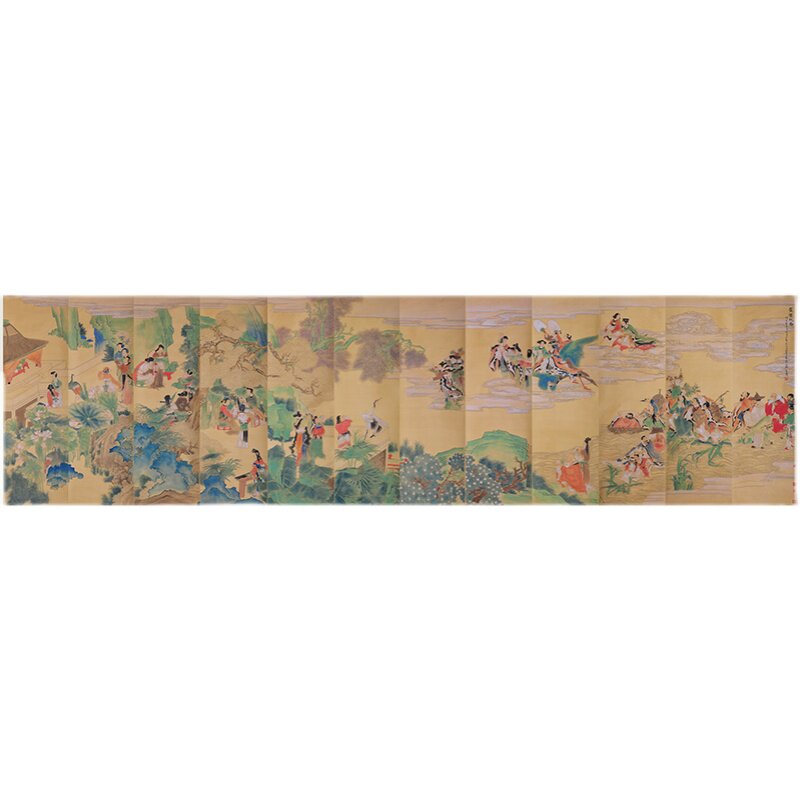 人伯年 群仙祝寿图 巨幅国装任物写真微喷仿古复制玄关酒店画饰