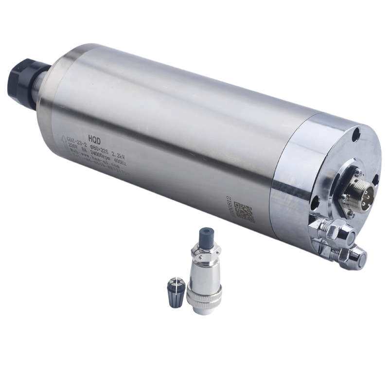 HQD水冷主轴2.2kw翰琪电机80*235石材机雕刻机电主轴前程主轴ER20