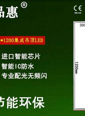 集成吊顶 30*120led平板灯铝扣板石膏板300x1200面板灯LED格栅灯