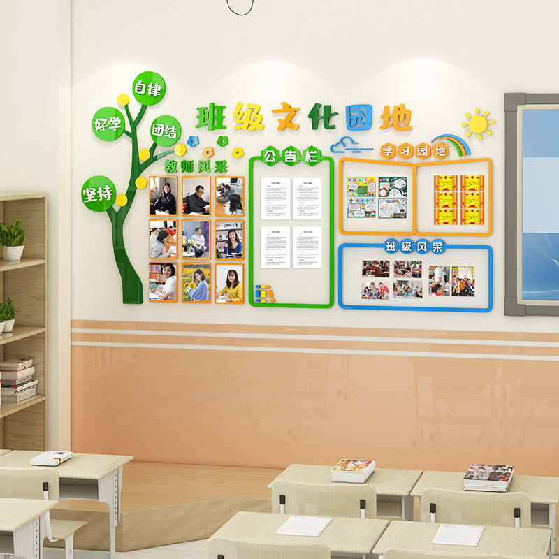 风采作品展示边框公告栏墙贴纸教室学习园地文化墙面装饰班级布置