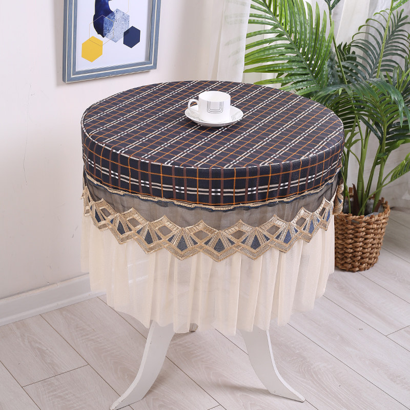 方格子小圆桌台布PU长方形茶几罩圆形桌布防水防烫蕾丝电视柜免洗,居家布艺,桌布,淘宝优惠券,粉丝福利购,淘宝优惠卷