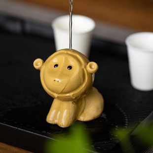 茶宠摆件精品紫砂小猴子猴年大吉可爱猴头雕塑茶玩茶盘家居装饰