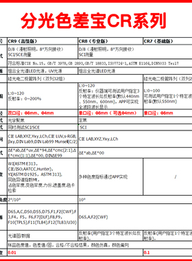 3nh三恩时色差仪CR9便携式高精度测色仪CR8精密塑胶五金色差计CR7