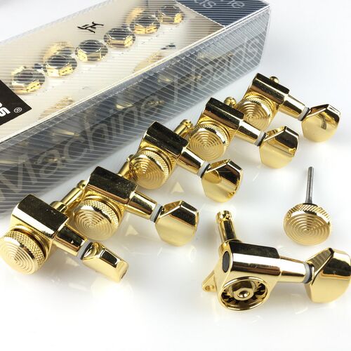 韩产 金色 电吉他自锁琴头钮 可锁弦卷弦器 琴钮 旋钮弦钮 后锁弦