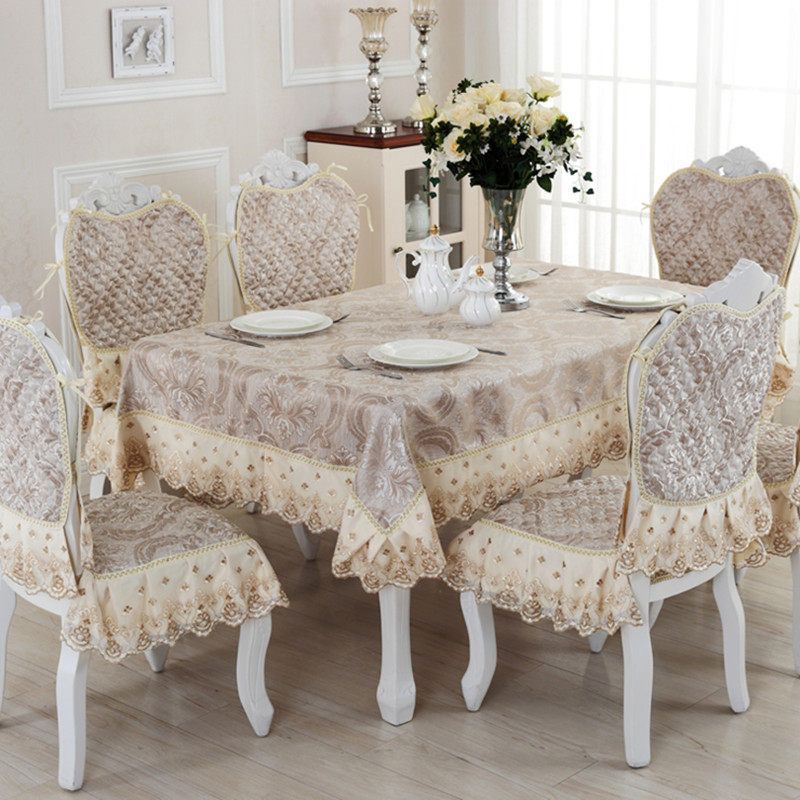 桌布餐桌椅套椅垫套装家用欧式布艺现代简约圆桌桌垫茶几椅子套罩
