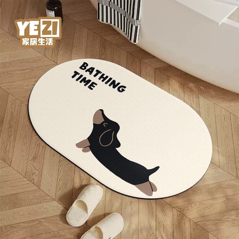 腊肠小狗硅藻泥地垫浴室门口吸水速干防滑垫子家用卫浴厕所地毯,家庭/个人清洁工具,地垫,淘宝优惠券,粉丝福利购,淘宝优惠卷