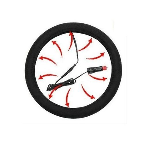 冬季车载自加热电子点烟器电热方向盘套方向盘加热保暖麂皮绒把套