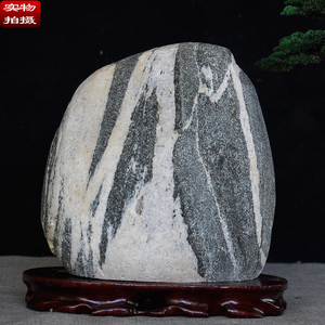 正宗天然泰山石原石敢当山水花纹青石头奇石小假山缺角保平安摆件