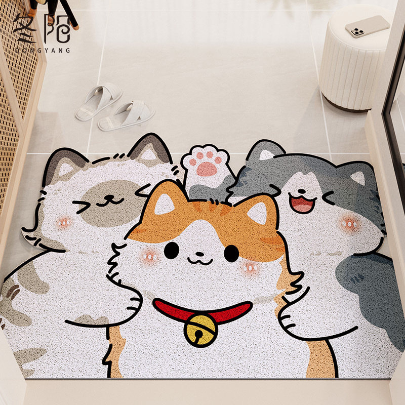 入户地垫进门门口耐脏免洗玄关门垫可爱卡通进户防滑除尘丝圈地毯
