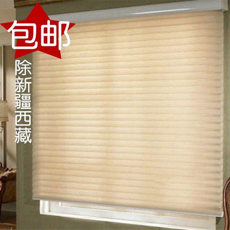 韩式卷帘防水遮光香格里拉帘柔纱帘客厅电动阳台遮光帘书房百叶窗