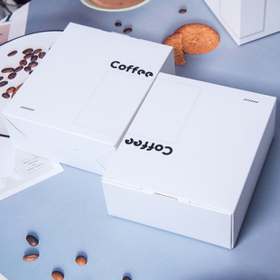 简约风白色挂耳咖啡包装 挂耳咖啡外盒子空盒子50个 盒可放5包10包